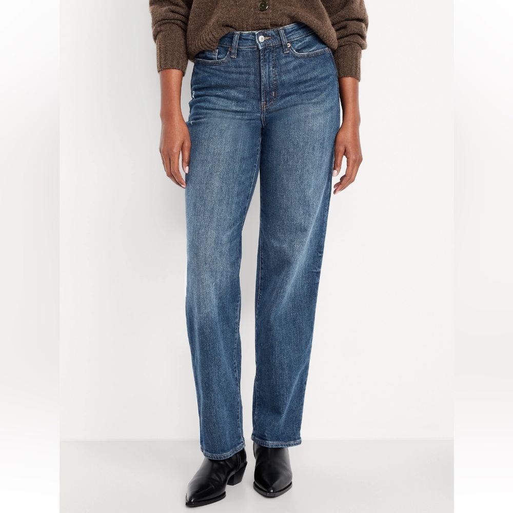 Old Navy Size 6 High-Rise O.G. LOOSE Secret Smooth Pockets Dark Wash Jeans